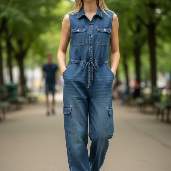 G-Star Pants - G-Star Sleeveless Denim Jumpsuit